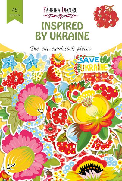 63 Ukrainian Floral Die Cuts, Inspired by Ukraine Cardstock Ephemera, Folk Flowers, NOT Stickers, No Adhesive, Scrapbook Supplies