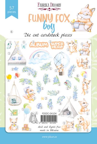 57 Cute Fox Boy Die Cuts, Woodland Scrapbook Ephemera, Baby Boy Paper Crafts, NOT Stickers, No Adhesive, Junk Journal Supplies