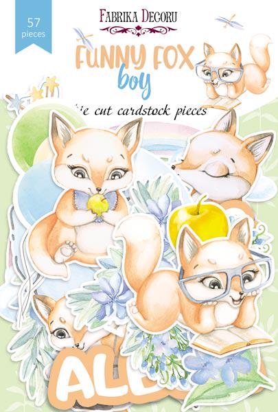57 Cute Fox Boy Die Cuts, Woodland Scrapbook Ephemera, Baby Boy Paper Crafts, NOT Stickers, No Adhesive, Junk Journal Supplies
