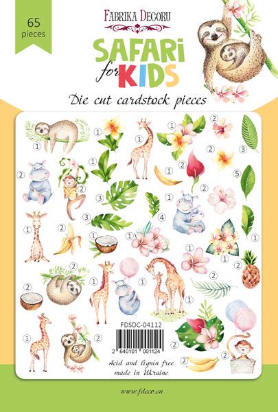 65 Safari Animal Die Cuts, Cute Kids Jungle Ephemera, Giraffe Sloth Hippo, NOT Stickers, No Adhesive, Scrapbook & Journal Supplies