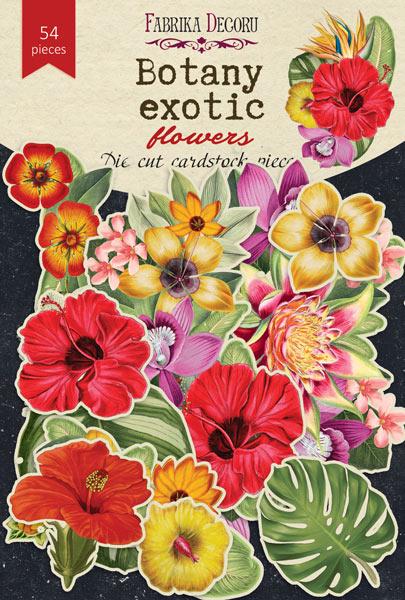 54 Exotic Flower Die Cuts, Tropical Botanical Ephemera, Hibiscus Flowers, NOT Stickers, No Adhesive, Junk Journal Supplies