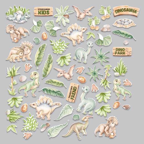 61 Dinosaur Die Cuts, Cute Dinosaur Ephemera, Kids Scrapbooking, Cardstock Pieces, NOT Stickers, No Adhesive, Junk Journal