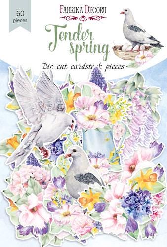 60 Spring Floral Die Cuts, Birds & Deer Ephemera, Pastel Flowers, NOT Stickers, No Adhesive, Junk Journal Scrapbook Supplies
