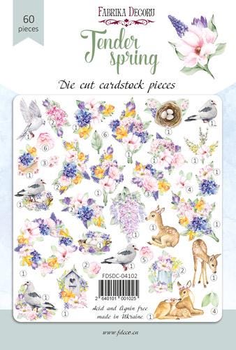60 Spring Floral Die Cuts, Birds & Deer Ephemera, Pastel Flowers, NOT Stickers, No Adhesive, Junk Journal Scrapbook Supplies