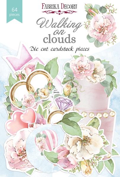 64 Wedding Die Cuts, Pink Floral Wedding Ephemera, Rings & Cake, NOT Stickers, No Adhesive, Scrapbook Junk Journal Supplies