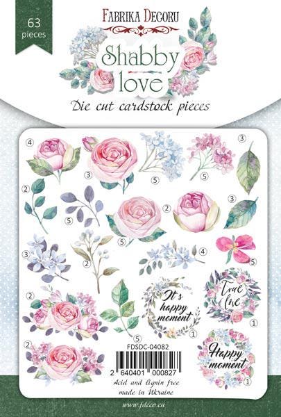 63 Shabby Love Floral Die Cuts, Pink Rose Ephemera, Romantic Scrapbooking, NOT Stickers, No Adhesive, Junk Journal Supplies