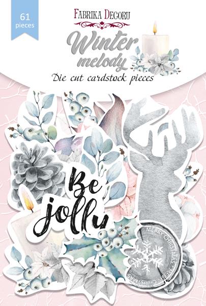 61 Winter Melody Die Cuts, Christmas Floral & Deer Ephemera, Cardstock Pieces, NOT Stickers, No Adhesive, Junk Journal