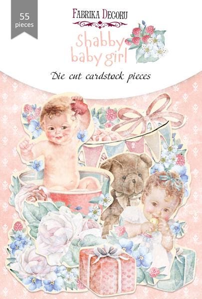 55 Shabby Baby Girl Die Cuts, Vintage Baby Ephemera, Floral Scrapbooking Cardstock, NOT Stickers, No Adhesive