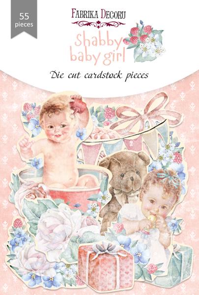 55 Shabby Baby Girl Die Cuts, Vintage Baby Ephemera, Floral Scrapbooking Cardstock, NOT Stickers, No Adhesive