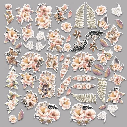 58 Sentimental Story Floral Die Cuts, Vintage Botanical Ephemera, Scrapbooking Cardstock, NOT Stickers, No Adhesive