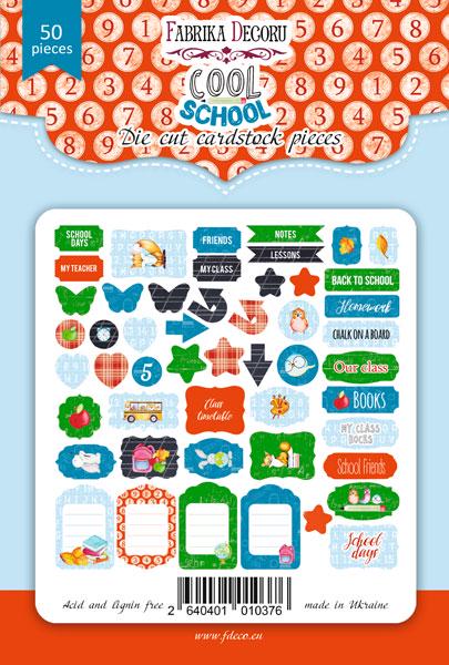 50 Cool School Die Cuts, Back to School Scrapbook Ephemera, School Card Making Supplies, NOT Stickers, No Adhesive
