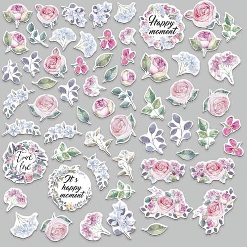 63 Mysterious Garden Floral Die Cuts, Rose Scrapbook Ephemera, Botanical Paper Crafts, NOT Stickers, No Adhesive
