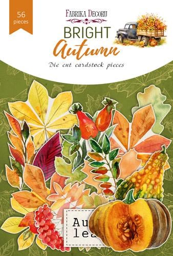 56 Bright Autumn Die Cuts, Fall Leaves Pumpkin Scrapbook Ephemera, Autumn Paper Craft, NOT Stickers, No Adhesive