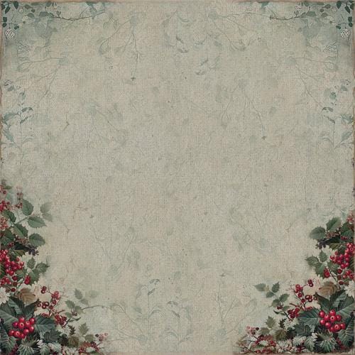 Nostalgic Christmas Scrapbook Paper 8x8, 10 Double Sided Sheets, Vintage Christmas Paper, Junk Journal Supplies