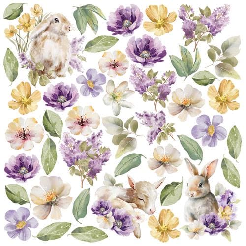 Floral Sentiments Scrapbook Paper 8x8, 10 Double Sided Sheets, Floral Botanical Paper, Junk Journal Supplies