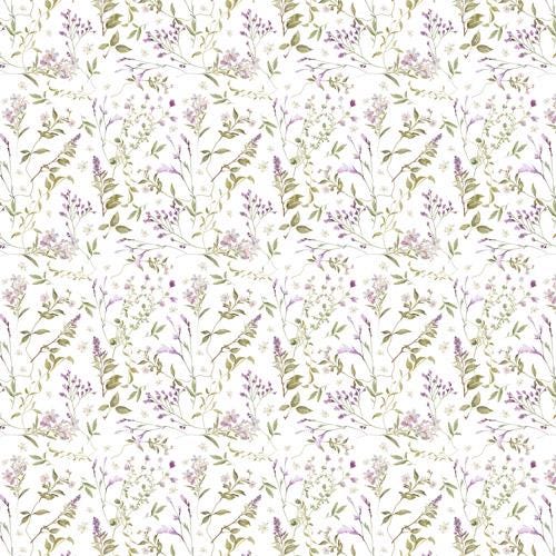 Floral Sentiments Scrapbook Paper 8x8, 10 Double Sided Sheets, Floral Botanical Paper, Junk Journal Supplies
