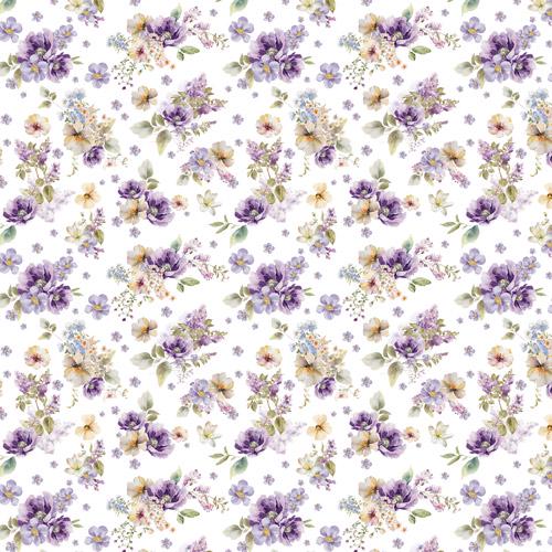 Floral Sentiments Scrapbook Paper 8x8, 10 Double Sided Sheets, Floral Botanical Paper, Junk Journal Supplies