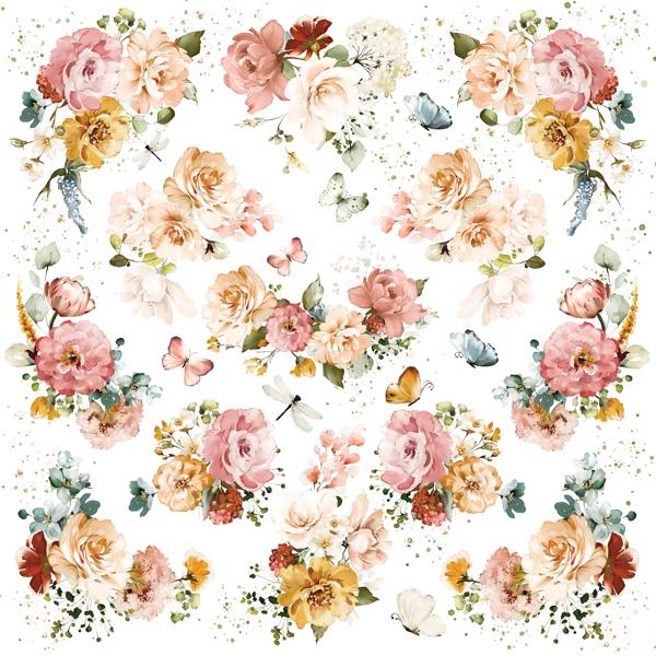 Where Beauty Lives Scrapbook Paper 8x8, Double Sided Floral Paper, Romantic Junk Journal & Card Making Supplies
