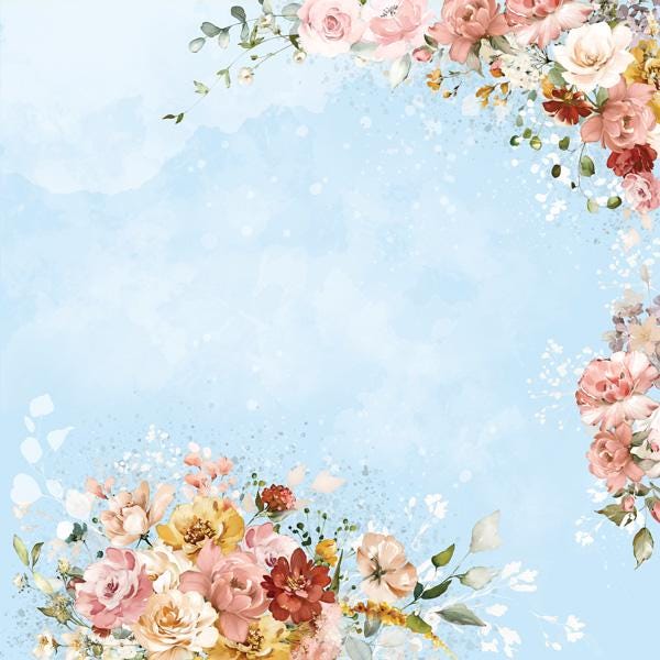 Where Beauty Lives Scrapbook Paper 8x8, Double Sided Floral Paper, Romantic Junk Journal & Card Making Supplies