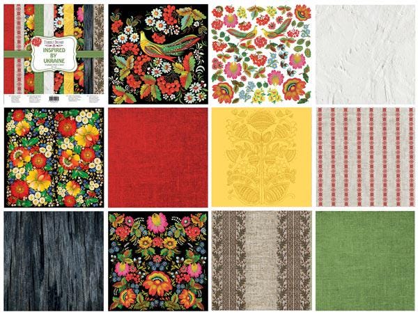 Inspired by Ukraine Scrapbook Paper 8x8, Ukrainian Folk Floral Paper, 10 Double Sided Sheets, Junk Journal & Card Making Supplies