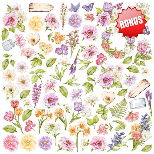 Spring Inspiration Scrapbook Paper 8x8, Floral Botanical Paper, 10 Double Sided Sheets, Junk Journal & Card Making Supplies