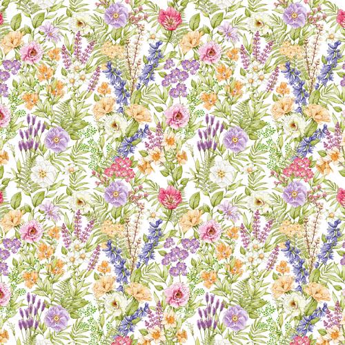 Spring Inspiration Scrapbook Paper 8x8, Floral Botanical Paper, 10 Double Sided Sheets, Junk Journal & Card Making Supplies