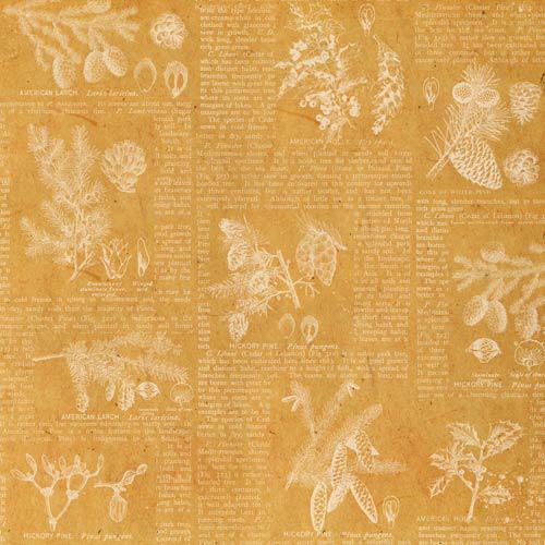 Winter Botanical Diary Scrapbook Paper 8x8, Double Sided Christmas Paper, Junk Journal Card Making Craft Supplies