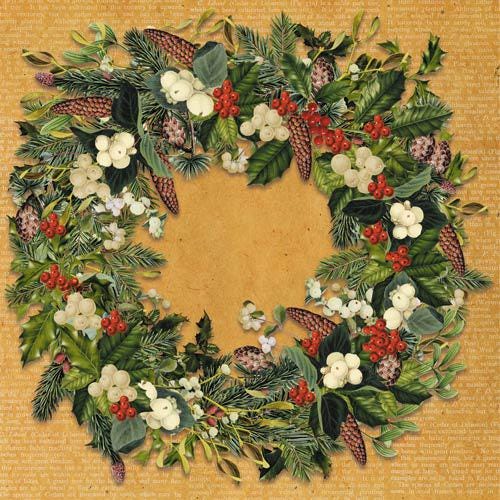Winter Botanical Diary Scrapbook Paper 8x8, Double Sided Christmas Paper, Junk Journal Card Making Craft Supplies