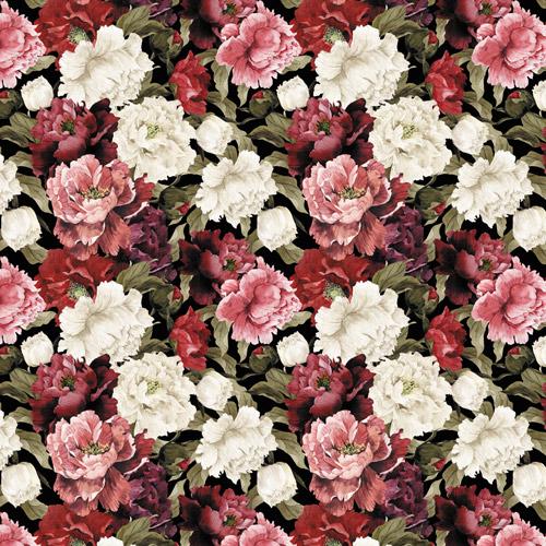 Peony Passion Scrapbook Paper 8x8, Floral Peony Paper, 10 Double Sided Sheets, Vintage Flowers, Junk Journal & Card Making