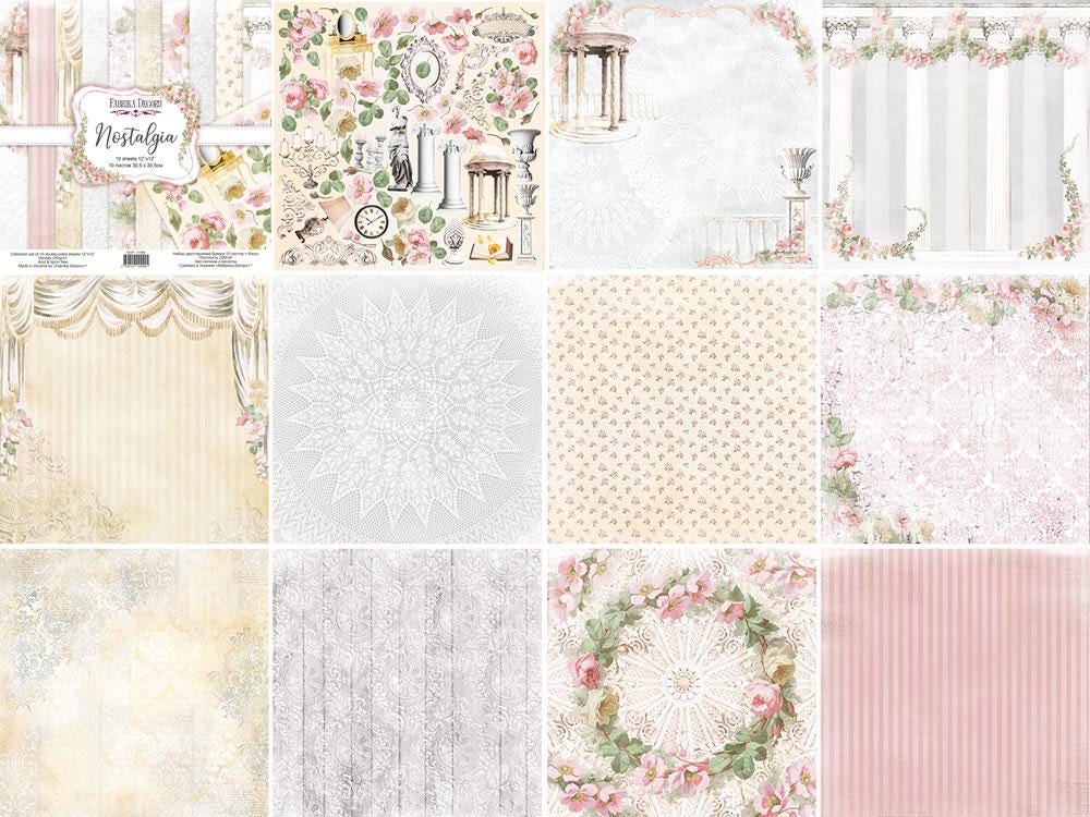 Nostalgia Scrapbook Paper 8x8, Double Sided Vintage Floral Paper, Shabby Chic Junk Journal Craft Supplies