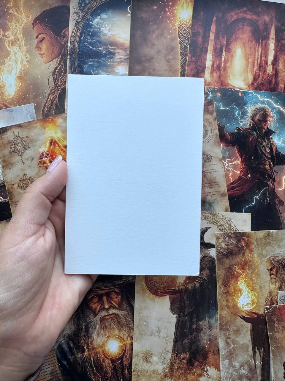 Set of 20 Fantasy Wizard Postcards 14.5 x 10 cm, Magic Witch Cards, Dark Academia Ephemera, Junk Journal Scrapbooking Supplies