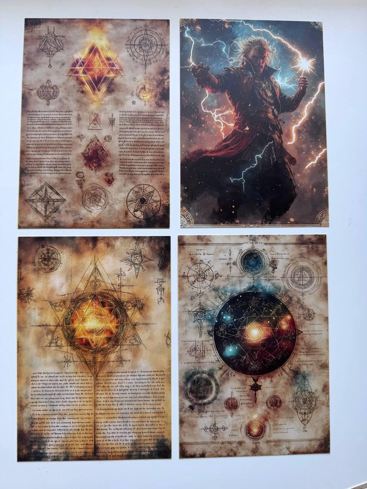 Set of 20 Fantasy Wizard Postcards 14.5 x 10 cm, Magic Witch Cards, Dark Academia Ephemera, Junk Journal Scrapbooking Supplies