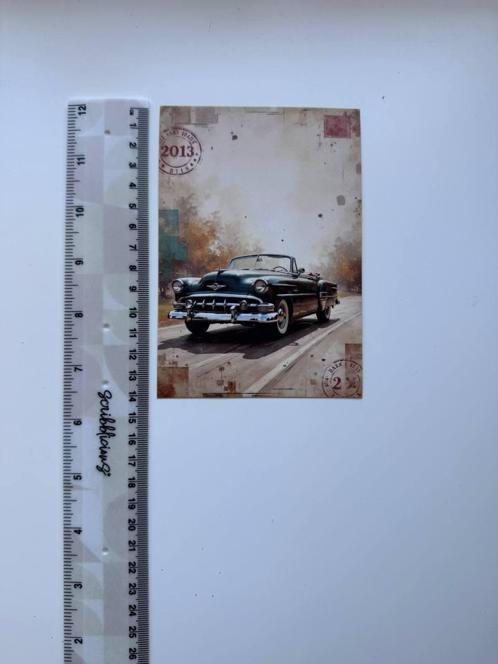 Set of 20 Vintage Car Postcards 14.5 x 10 cm, Retro Classic Cars, Junk Journal Ephemera, Scrapbooking Cards, Automobile Gift