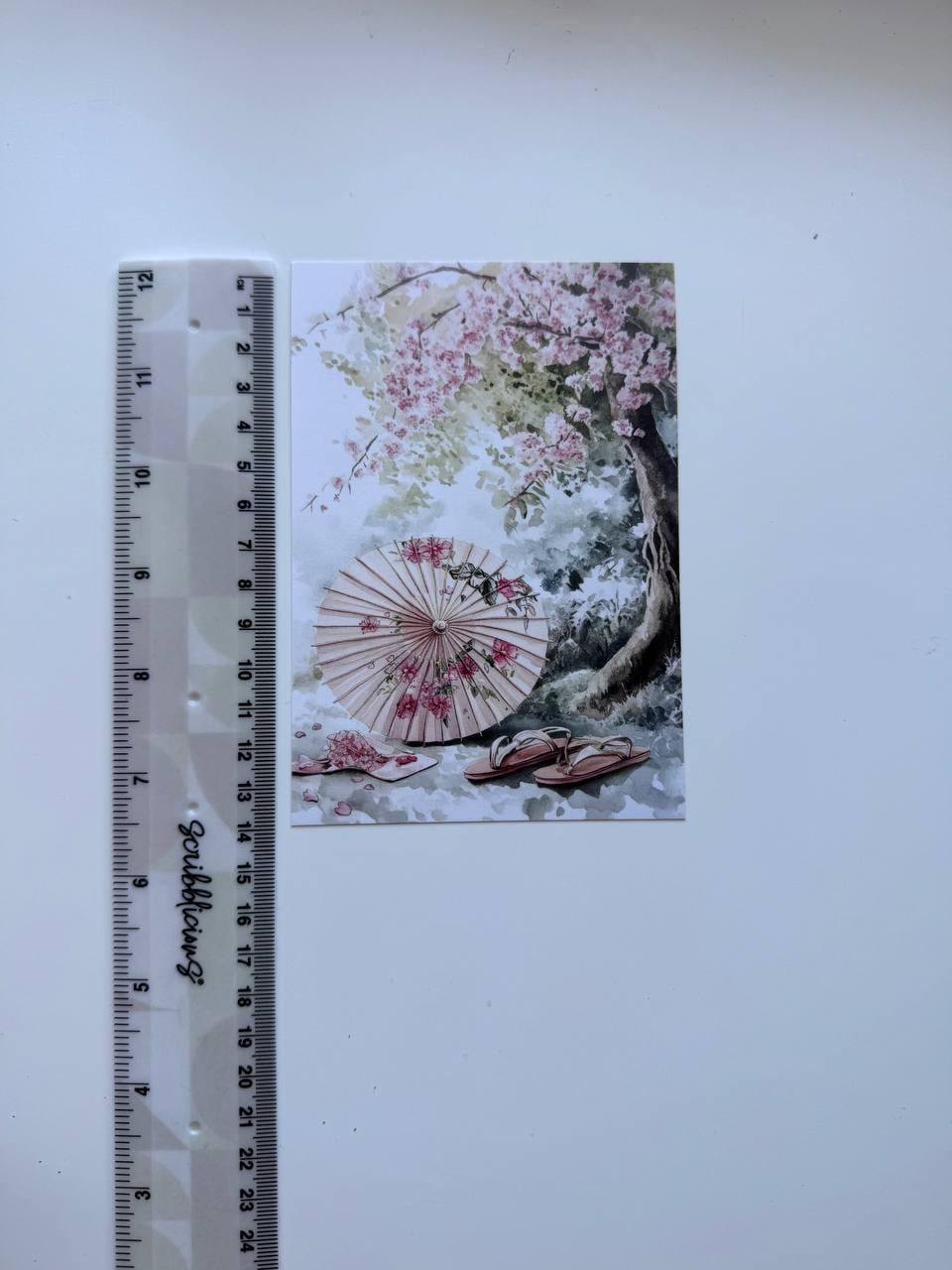 Set of 20 Japanese Garden Postcards 14.5 x 10 cm, Cherry Blossom Cards, Sakura Nature Ephemera, Junk Journal Scrapbooking Supplies