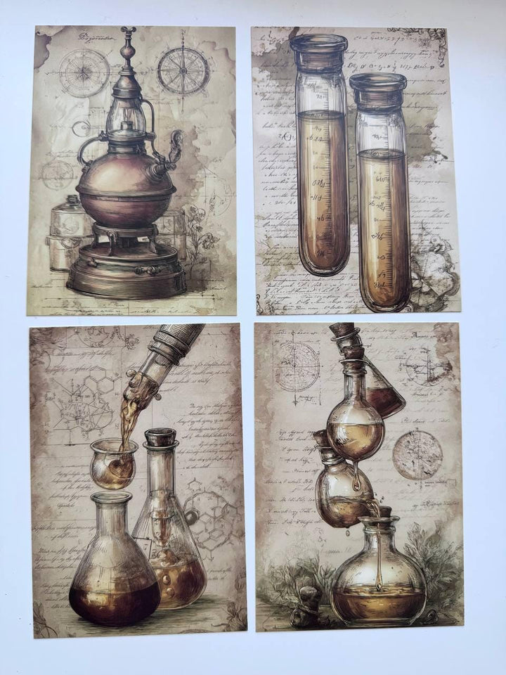 Set of 20 Vintage Apothecary Postcards 14.5 x 10 cm, Potion Bottle Cards, Alchemy Ephemera, Junk Journal Scrapbooking Supplies