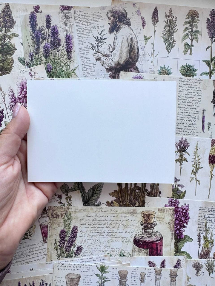 Set of 20 Vintage Botanical Postcards 14.5 x 10 cm, Herb & Lavender Cards, Apothecary Ephemera, Junk Journal Scrapbooking Supplies