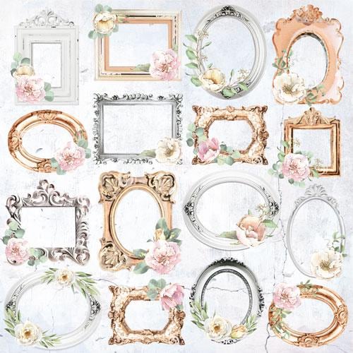 Walking on Clouds Scrapbook Paper 8x8 Inch, 10 Double Sided Sheets, Floral Craft Paper, Junk Journal and Card Making Supplies