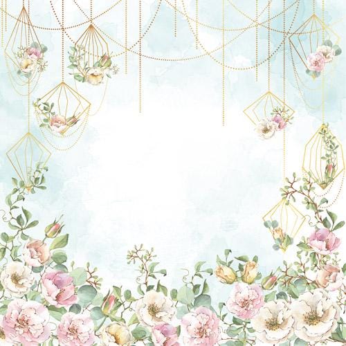 Walking on Clouds Scrapbook Paper 8x8 Inch, 10 Double Sided Sheets, Floral Craft Paper, Junk Journal and Card Making Supplies