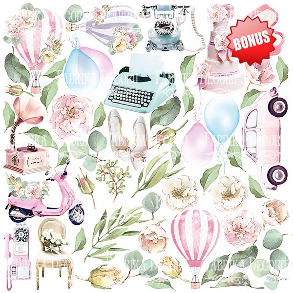 Walking on Clouds Scrapbook Paper 8x8 Inch, 10 Double Sided Sheets, Floral Craft Paper, Junk Journal and Card Making Supplies
