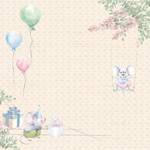 My Little Mousy Boy Scrapbook Paper 8x8 Inch, 10 Double Sided Sheets, Baby Boy Paper, Card Making, Junk Journal Supplies