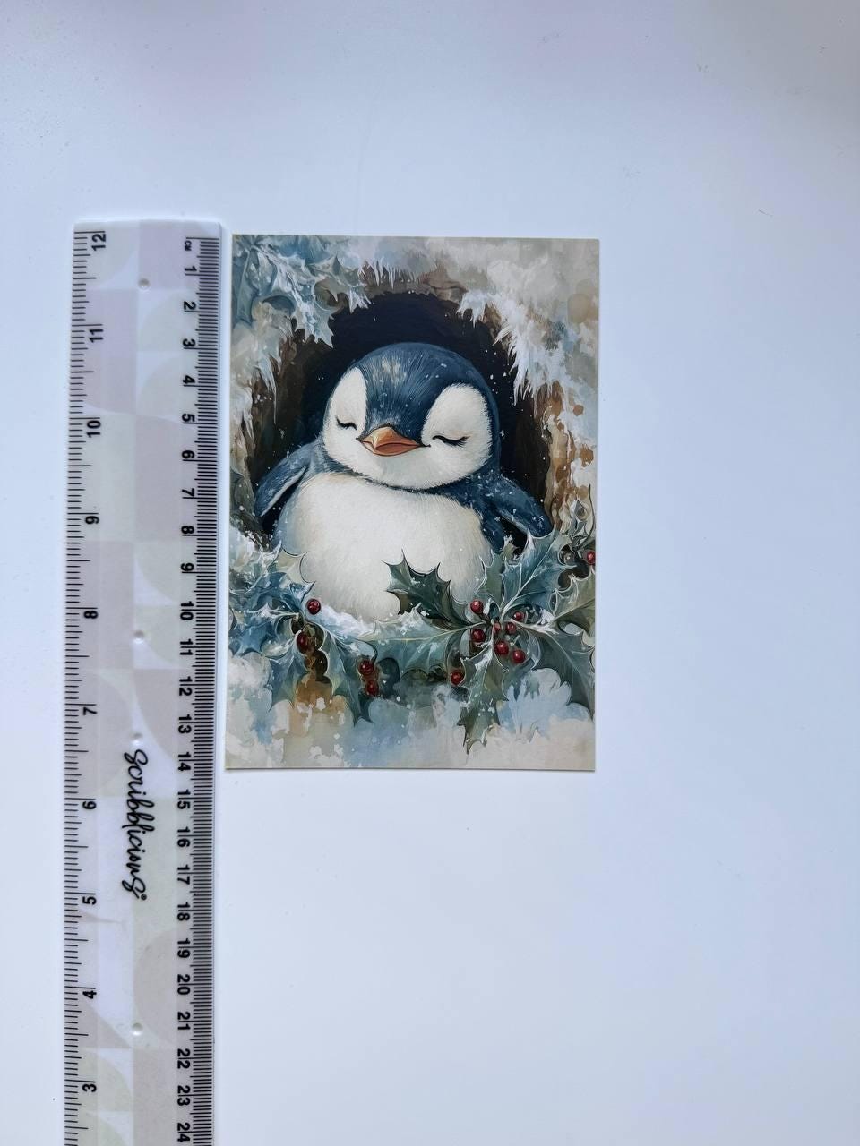 Set of 20 Christmas Penguin Postcards 14.5 x 10 cm, Cute Winter Bird Cards, Holiday Ephemera, Junk Journal Scrapbooking Supplies