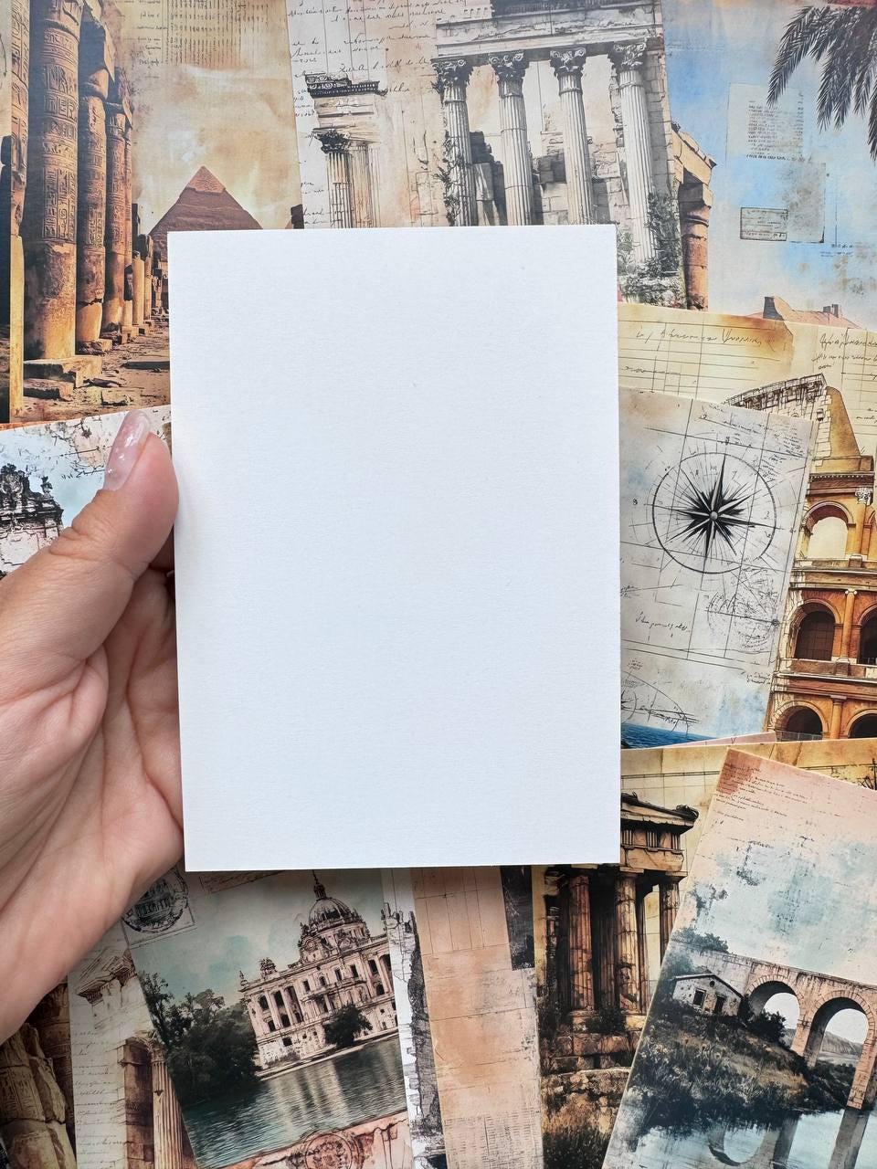 Set of 20 Vintage Travel Postcards 14.5x10 cm, Ancient Architecture & Landmarks, Junk Journal Ephemera, Scrapbooking Paper Cards