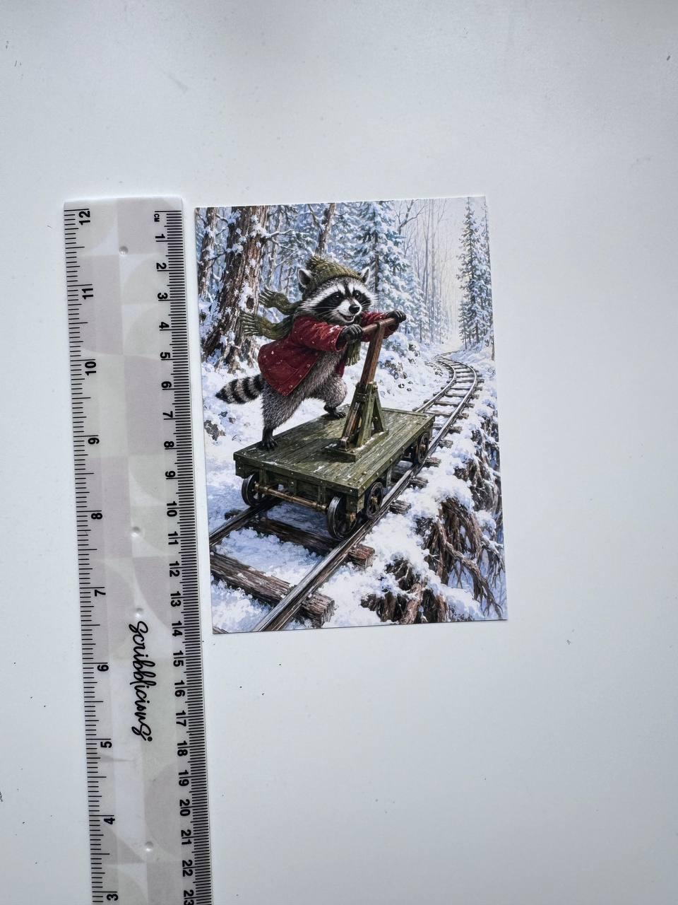 Set of 20 Whimsical Winter Animal Postcards 14.5x10 cm, Woodland Adventure Cards, Fox Rabbit Hedgehog, Junk Journal Scrapbook Ephemera