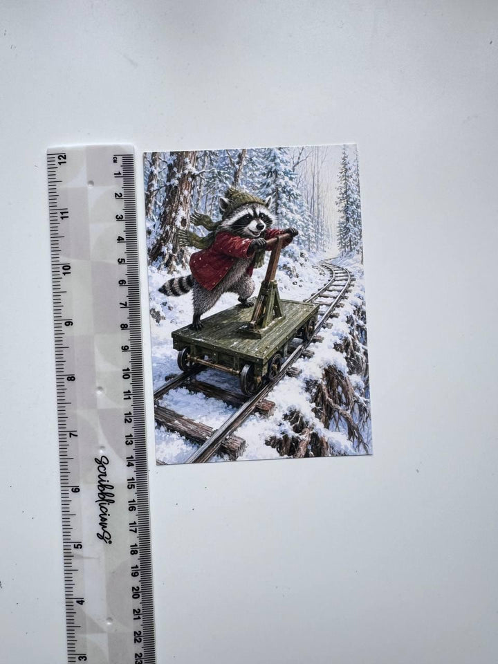 Set of 20 Whimsical Winter Animal Postcards 14.5x10 cm, Woodland Adventure Cards, Fox Rabbit Hedgehog, Junk Journal Scrapbook Ephemera