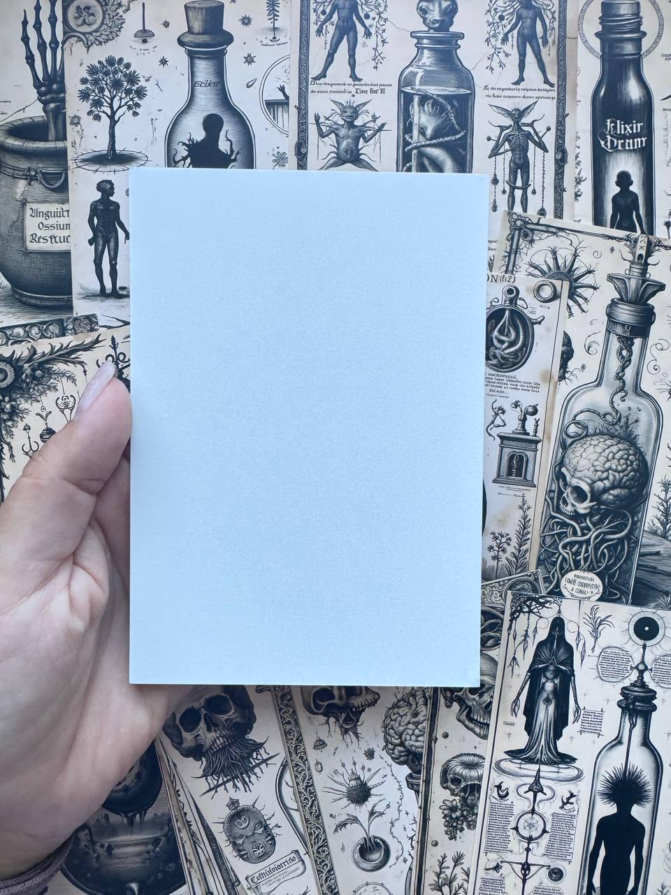Set of 20 Gothic Oddities Postcards 14.5x10 cm, Dark Apothecary Art Cards, Anatomy Curiosities, Halloween Junk Journal Ephemera Set