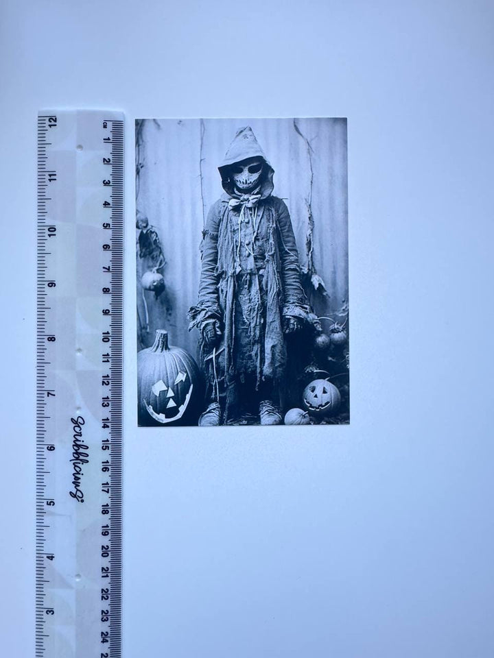 Set of 20 Vintage Halloween Postcards, Creepy Blue Gothic Photo Cards, Spooky Horror Ephemera, Junk Journal Cards 14.5x10 cm