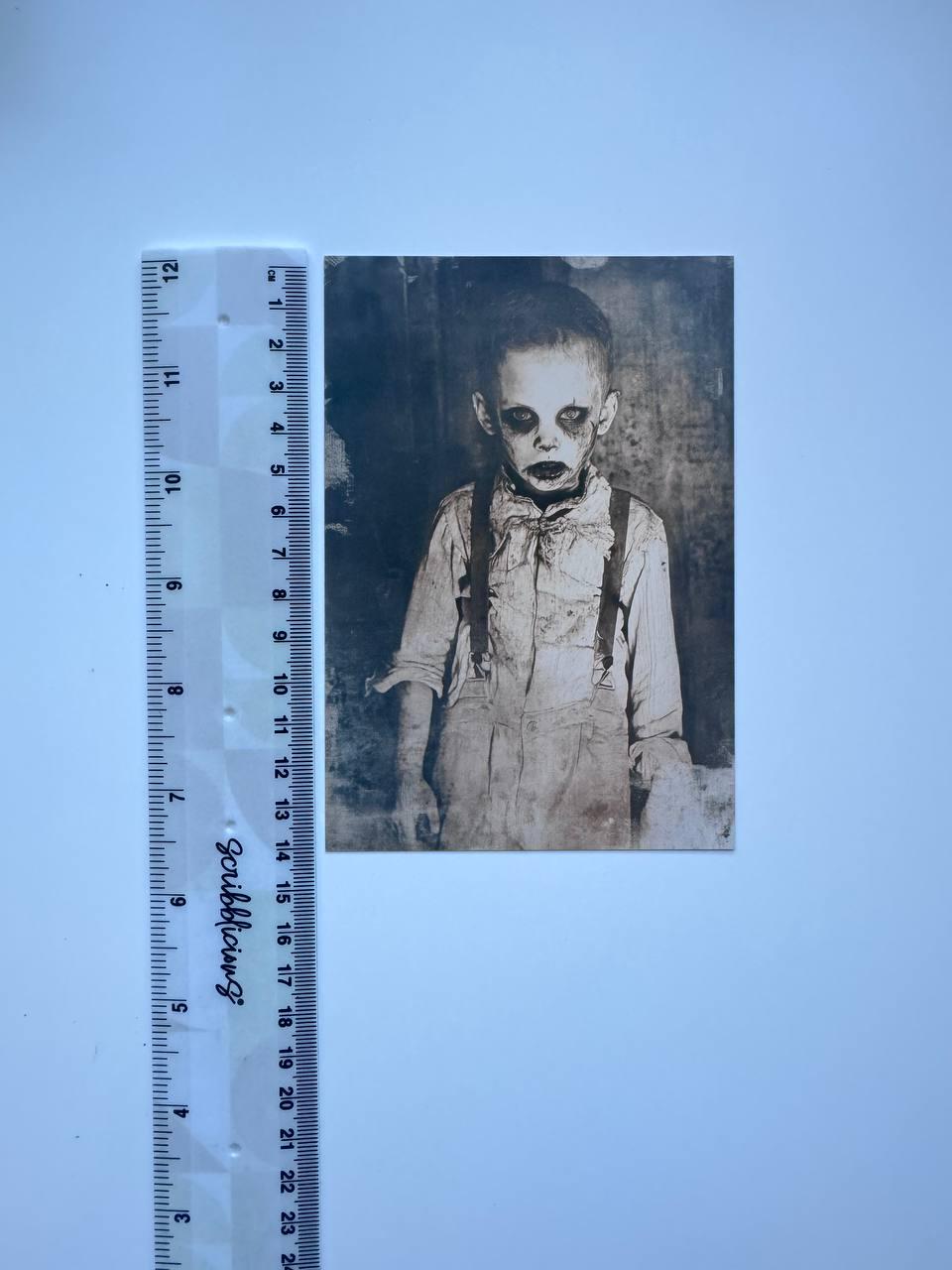 Set of 20 Creepy Halloween Postcards, Gothic Vintage Horror Art Cards, Spooky Children Illustrations, Blank Back, 14.5 x 10 cm