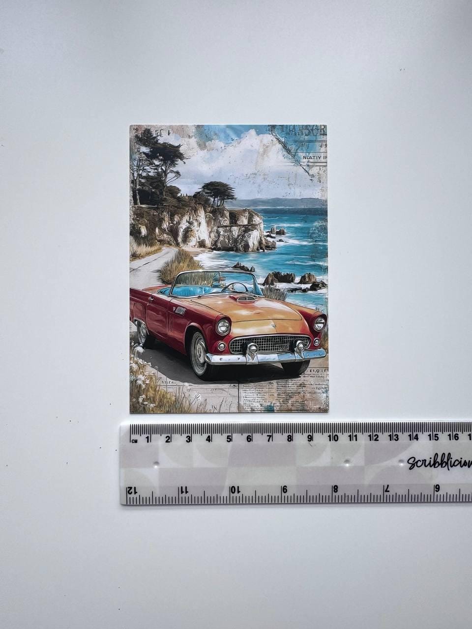 Set of 20 Vintage Car Postcards, Retro Automobile & Travel Cards, Classic Cars, Junk Journal Ephemera, Scrapbooking, Collage Supplies