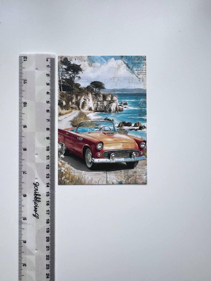 Set of 20 Vintage Car Postcards, Retro Automobile & Travel Cards, Classic Cars, Junk Journal Ephemera, Scrapbooking, Collage Supplies