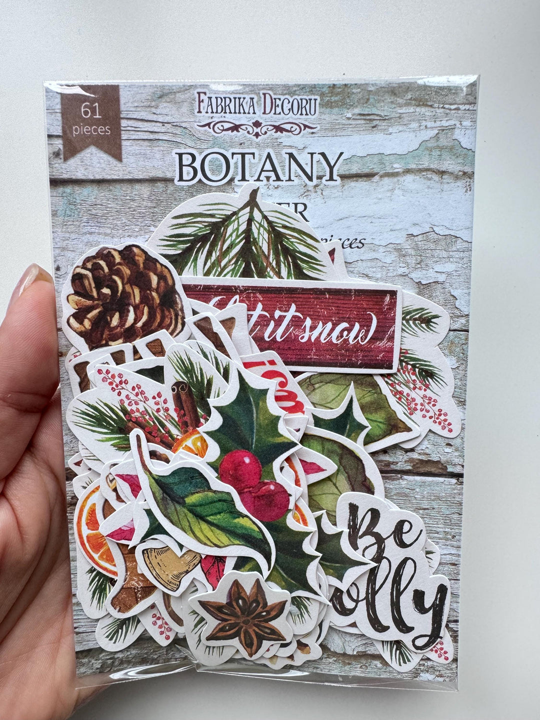 61 Christmas Die Cuts, Winter Botanical Ephemera, Poinsettia & Deer Cardstock Pieces, NOT Stickers, No Adhesive, Junk Journal